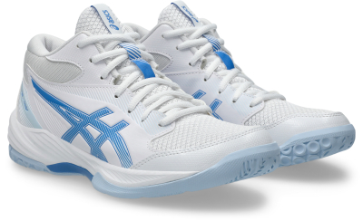 Патики за тренинг за жени Asics Gel-Task MT 4, GEL во предниот дел, за сала, бели со сина боја