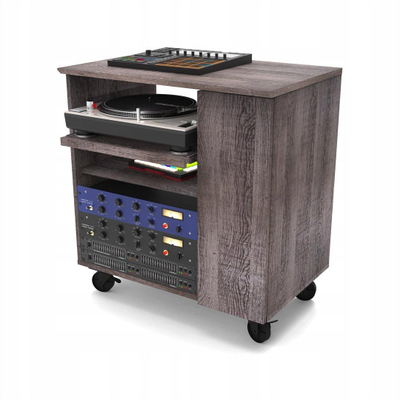Raft studio Glorious Modular Side Rack, 12U, me sirtar rregullueshëm, ngjyrë arrë