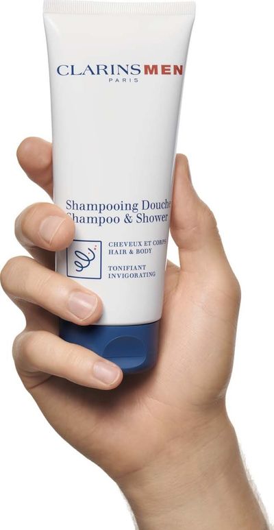 Xhel dushi Clarins Men Hair and Body Shampoo, 200ml, për trup edhe flokë