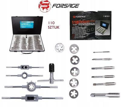 Set filierash edhe çelsash Forsage F M110 1, 110 copa, metrike, në valixhe metalike