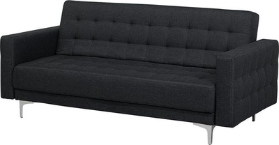 Divan-krevat Aberden 3 vendsh, material stof, mekanizëm click clack, gri grafit