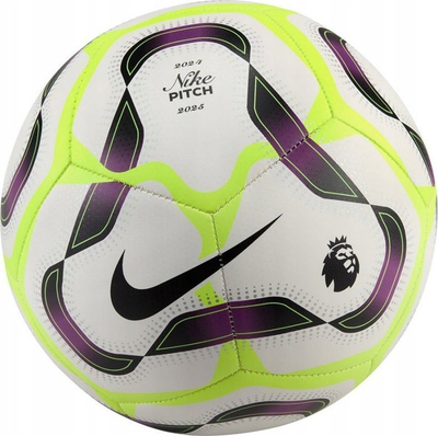 Top futbolli Nike Pitch Premier League, nr. 4, i bardhë me vjollcë neon