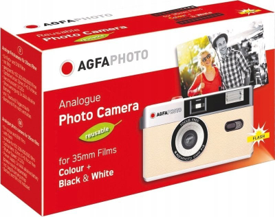Камера со филм AgfaPhoto Reusable Photo Camera, аналогна, во беж боја