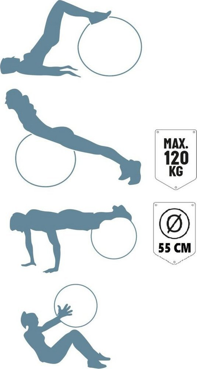 Топка гимнастичка рехабилитациска, 55 cm, виолетова