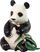 Figurinë koleksionuese LeanToys Collector Figurine Giant Panda with Bamboo, plastikë, për kalamaj 3+, shumëngjyrëshe