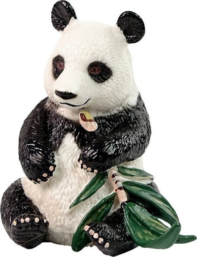 Figurinë koleksionuese LeanToys Collector Figurine Giant Panda with Bamboo, plastikë, për kalamaj 3+, shumëngjyrëshe