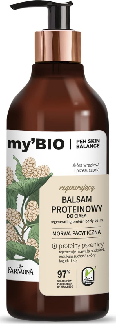 Bалсам за тело Farmona MY'BIO Regenerating Protein, 400ml, регенерирачки, мирис на дудинка