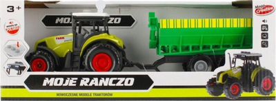 Lodër traktor me rimorkio Mega Creative My Ranch 487468, me zëra, jeshile