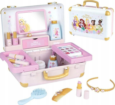 Set lodrash kozmetike Smoby Disney Princess, 13 gjëra, valixhe, rozë