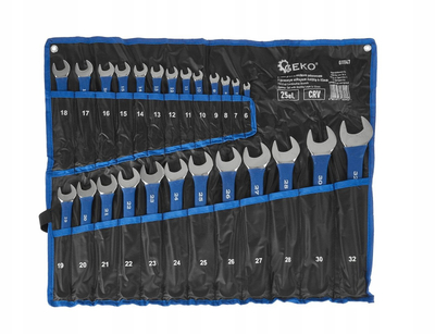 Set çelësa të hapur 6-32mm, 25 copë, me dorezë gome