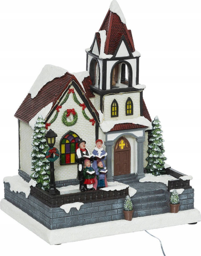 Fshat dekorativ Krishtlindjesh Feeric Christmas, me drita, muzikë dhe lëvizje, shumëngjyrësh