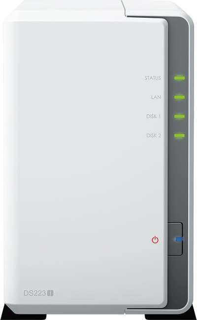 Server NAS Synology DiskStation DS223j, 2 vende për HDD, Gigabit LAN, i bardhë