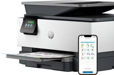Printer multifunksional HP OfficeJet Pro 9120b, me ngjyra, WiFi, printim dyansh, i bardhë