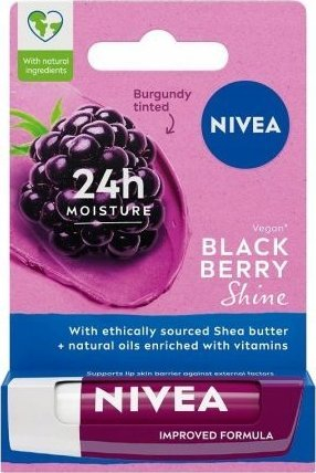 Balsam për buzë Nivea Blackberry Shine, me shkëlqim, 4.8g