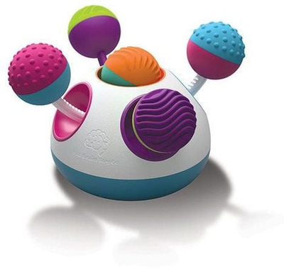 Сетилна играчка за бебиња Fat Brain Toys Klickity, со топчиња и звуци, повеќебојна
