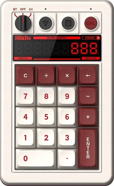 Tastierë mekanike 8BitDo Retro Keypad Fami Edition, taste të programueshme, për Windows dhe Android, e kuqe