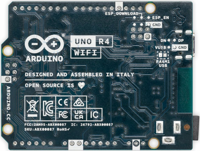Pllakë zhvillimi Arduino UNO R4 WiFi, Renesas RA4M1, WiFi Bluetooth, USB C