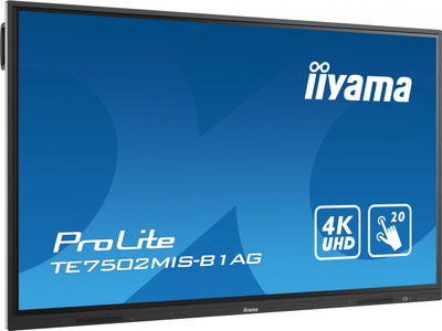 Ekran interaktiv Iiyama ProLite TE7512MIS-B1AG, 75", 4K Ultra HD, me prekje, i zi