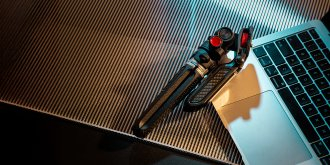 Tripod mini FireFly Video Creator Kit, kokë pan, mbajtës telefoni, i zi