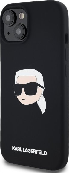 Kapak telefoni Karl Lagerfeld KLHMP15SSKHPPLK, për iPhone 15 6.1", hardcase silikon, i zi