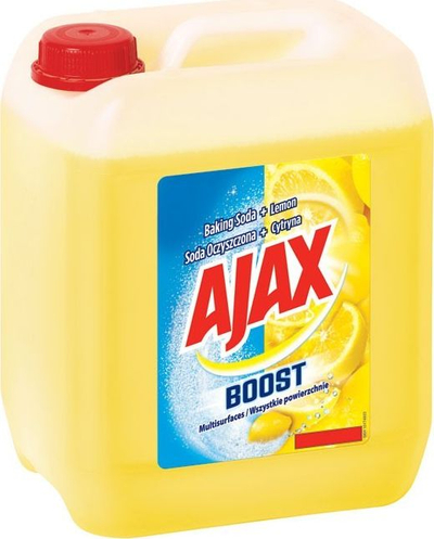 Универзален средство за чистење Ajax, течен, 5L, мирис на сода лимон, жолт