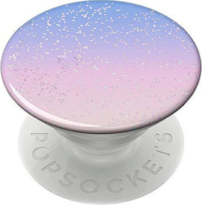 Mbajtëse telefoni PopSockets PopGrip Morning Haze Glitter, me shkëlqim, rozë me blu