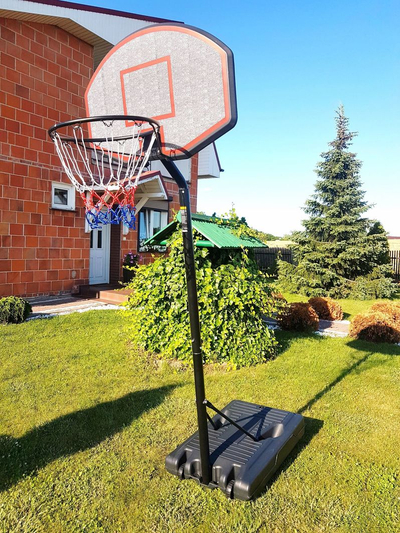 Kosh basketbolli Leantoys, portativ, me lartësi që e rregullon vetë, i zi