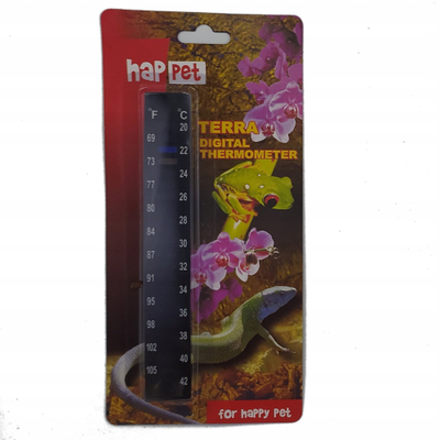 Termometër vetëngjitës për terrarium Happet, matje në °C dhe °F, shumëngjyrësh