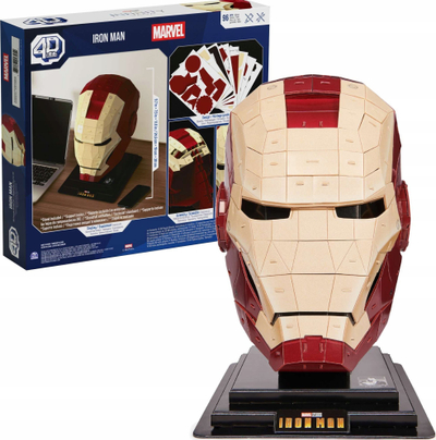 Puzzle 4D Puzzles Marvel Iron Man кацига, 96 парчиња, со постојка, декор за маса