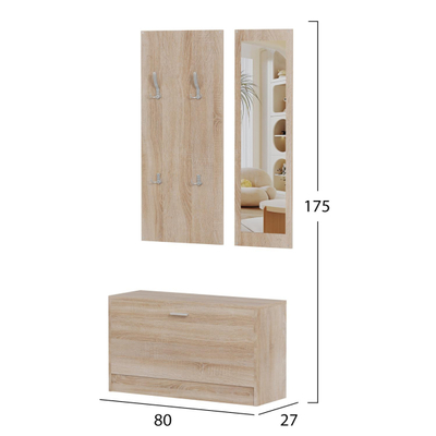 Set paradhomë me pasqyrë Vern 80×27×175 Hcm (HM2476.01)
