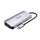 USB C хаб Јунитек D1122A01, 2x HDMI 4K, RJ 45, сив