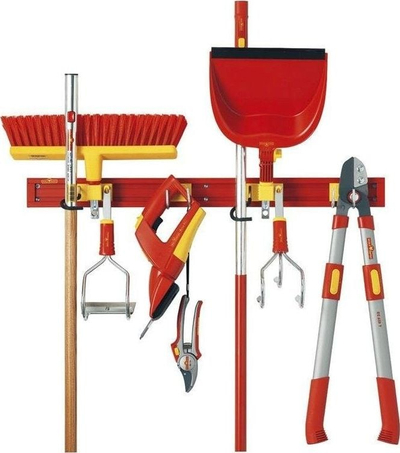 Mbajtëse mjetesh Wolf Garten Tool Holder, shinë 80 cm, 4 mbajtëse, gri