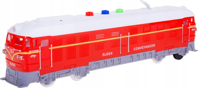Lokomotivë lodër Rui Jia Conveyancer RJ024, 23cm, dritë dhe tinguj, e kuqe