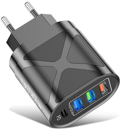 Karikues mur Promate GANPORT4, 100W, GaNFast PD Quick Charge 3.0, i bardhë