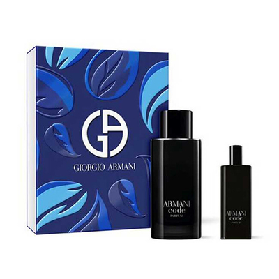 Set për meshkuj Giorgio Armani Code Parfum Spring Edition, parfum të rimbushshëm 125 ml + parfum udhëtimi 15 ml