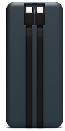 Powerbank Port Designs Powerbank 10000mAh, 20W, со интегрирани кабли, црн