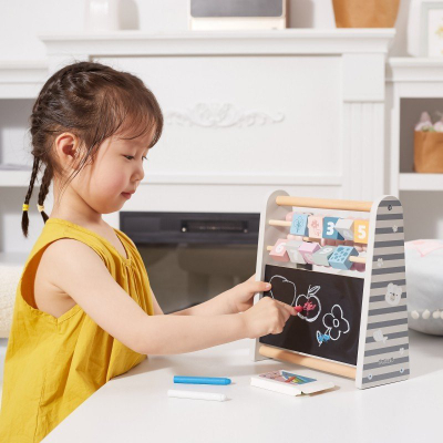Tabllo edukative me abakus Viga Toys PolarB, druri, 3 në 1, shumëngjyrëshe