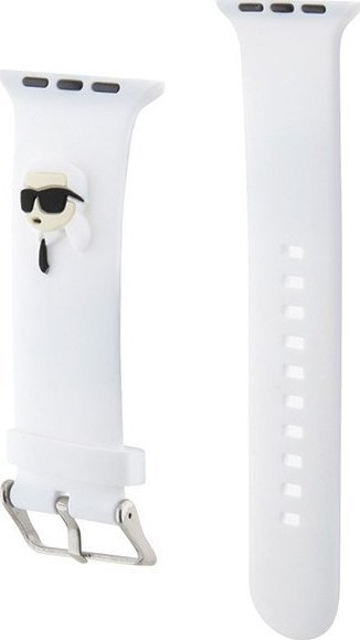 Rryp ore Karl Lagerfeld Karl Head NFT, për Apple Watch 42/44, silikon, i bardhë