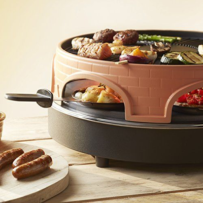 Furra për pica Emerio PIZZARETTE PO-113255.4, 3 në 1, për 6 persona, terrakote portokalli