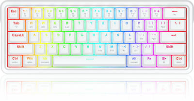 Механичка тастатура Redragon K730W RGB Pro Draconic V2, 61 копче, безжична, бела