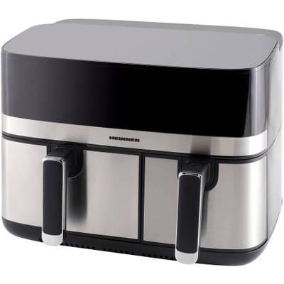 Fritezë me ajër Heinner ProDual Fusion HAF-H9DB17BKS, 1700W, 8.6L, ekran digjital touch, gri