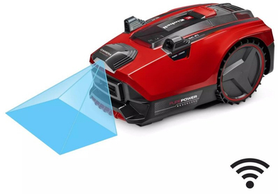 Robot kositës Einhell FREELEXO CAM PLUS 600, 600 m², bateri 4.0 Ah, i kuq