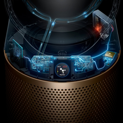 Pastrues ajri me ngrohje Dyson Purifier Hot+Cool HP09, Formaldehid, ekran LCD, bronz