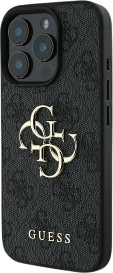 Kapak telefoni Guess 4G Big Logo për iPhone 16 Pro Max 6.9", lluksoz, i zi