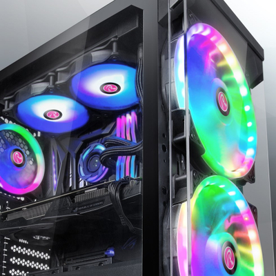 PC вентилатори Raijintek EOS 12 RBW ADD, 120 mm, сет 2 парчиња со хаб и далечински управувач, со RGB, црни