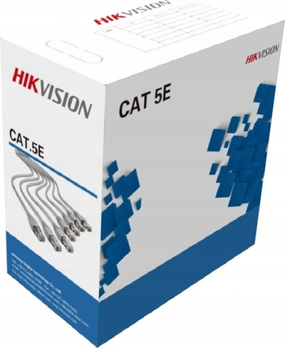 Kabllo rrjeti Hikvision DS-PL-5E, UTP Cat 5e, 305m, gri
