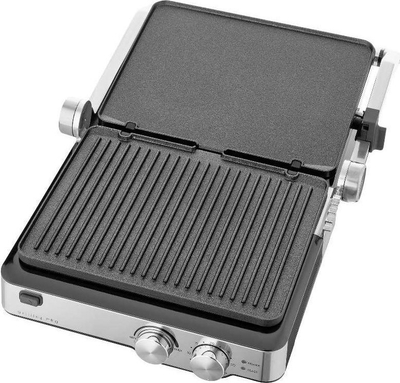 Grill elektrik Sencor SBG 4010SS, pllaka që s'ngjiten, hapet 180°, ngjyrë argjendtë