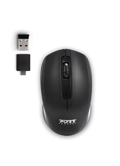 Set çantë shpine dhe maus wireless për laptop 14/15.6", 1000 DPI, i zi