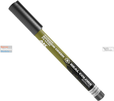 Marker akrilik AK Interactive Real Color RCM022, Interior Green FS34151, jeshile ushtarake