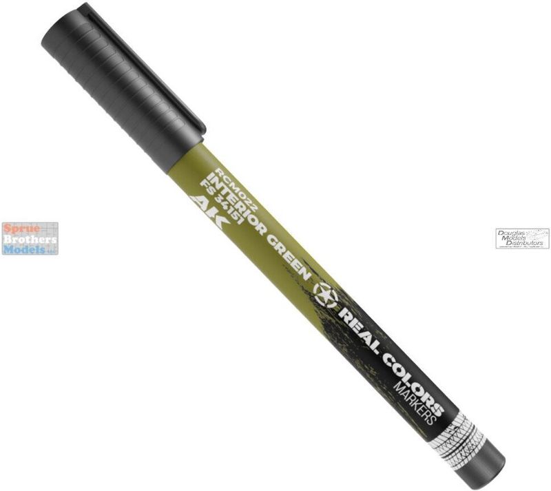 Marker akrilik AK Interactive Real Color RCM022, Interior Green FS34151, jeshile ushtarake